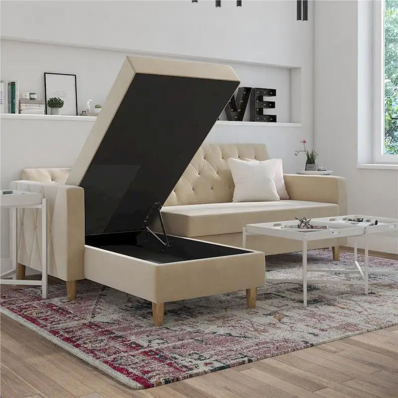 CosmoLiving by Cosmopolitan Liberty Sectional Futon with Storage-8