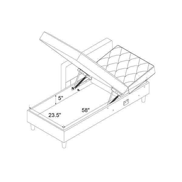 CosmoLiving by Cosmopolitan Liberty Sectional Futon with Storage-19