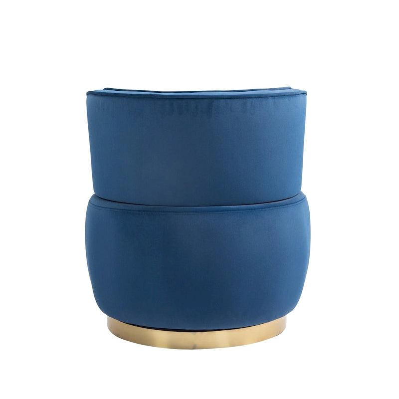 HOMEFUN Velvet Upholstered 360 Degree Swivel Armless Round Barrel Chairs-14