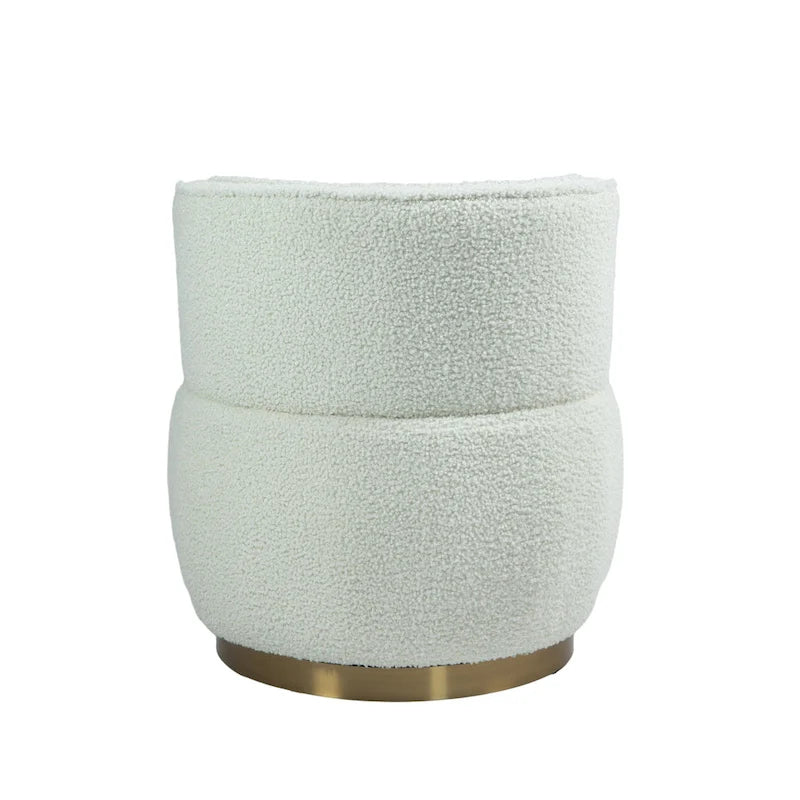 HOMEFUN Velvet Upholstered 360 Degree Swivel Armless Round Barrel Chairs-21