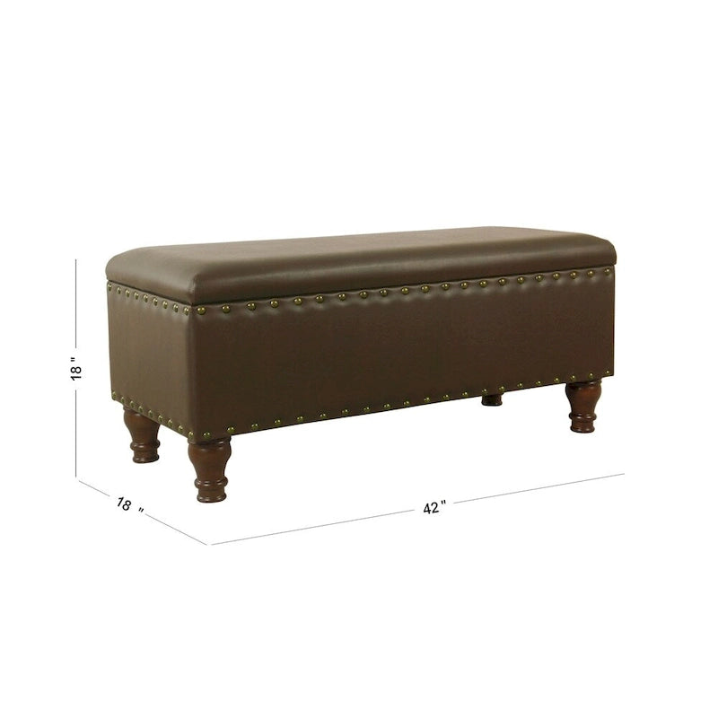 HomePop Storage Bench with Nail head Trim-24