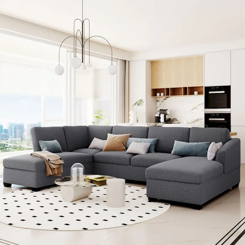 Modern U Shaped Oversized Chaise Sofa-7