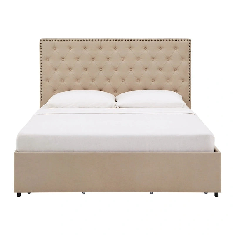 Arlert Nailhead Linen Headboard Storage Platform Bed by iNSPIRE Q Classic-12