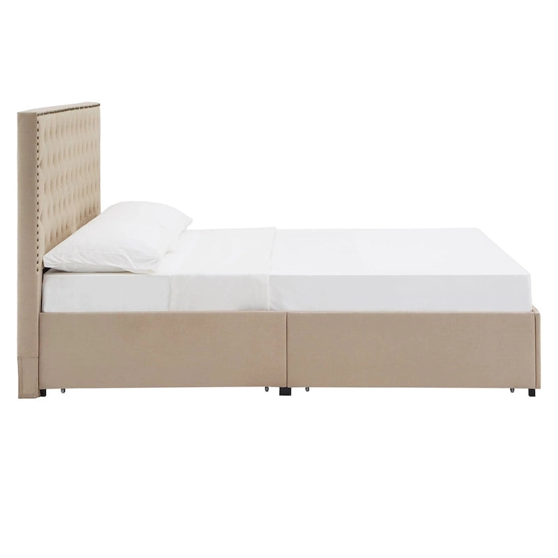 Arlert Nailhead Linen Headboard Storage Platform Bed by iNSPIRE Q Classic-16