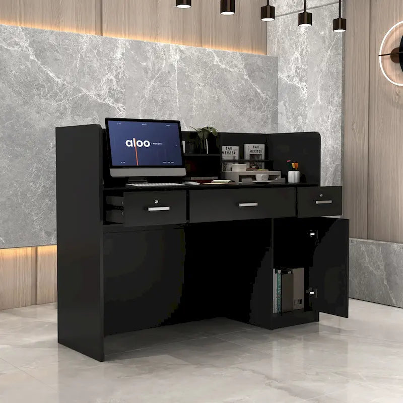 3-Drawer Reception Desk Reception Table Computer Writing Desk Working-15