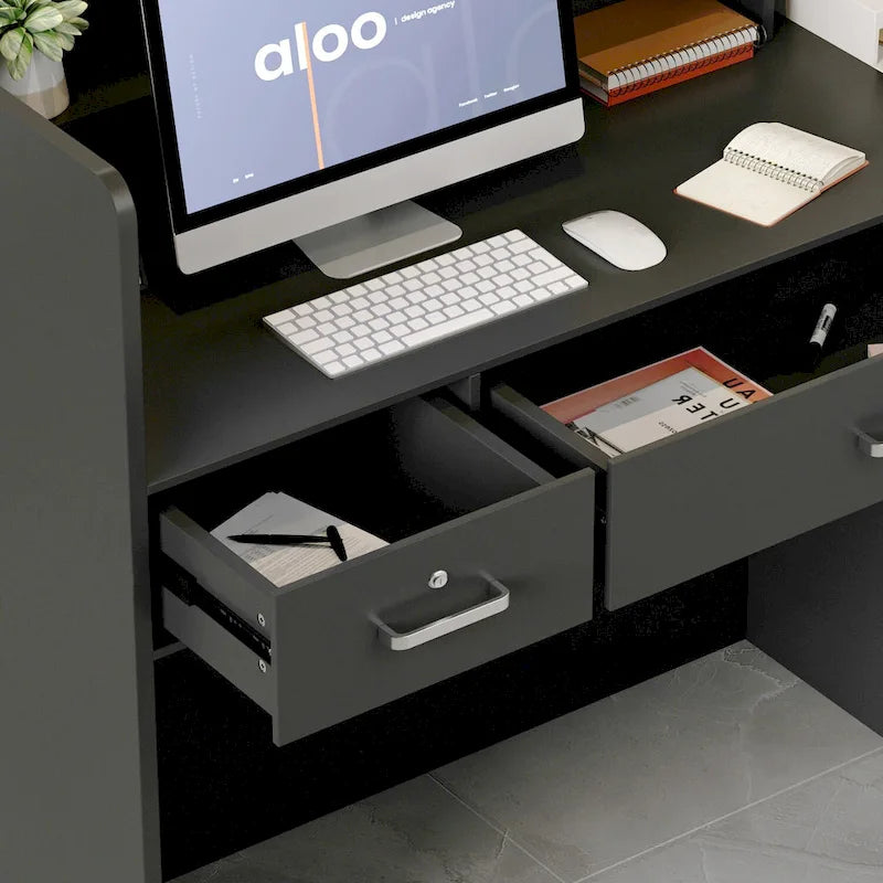 3-Drawer Reception Desk Reception Table Computer Writing Desk Working-19
