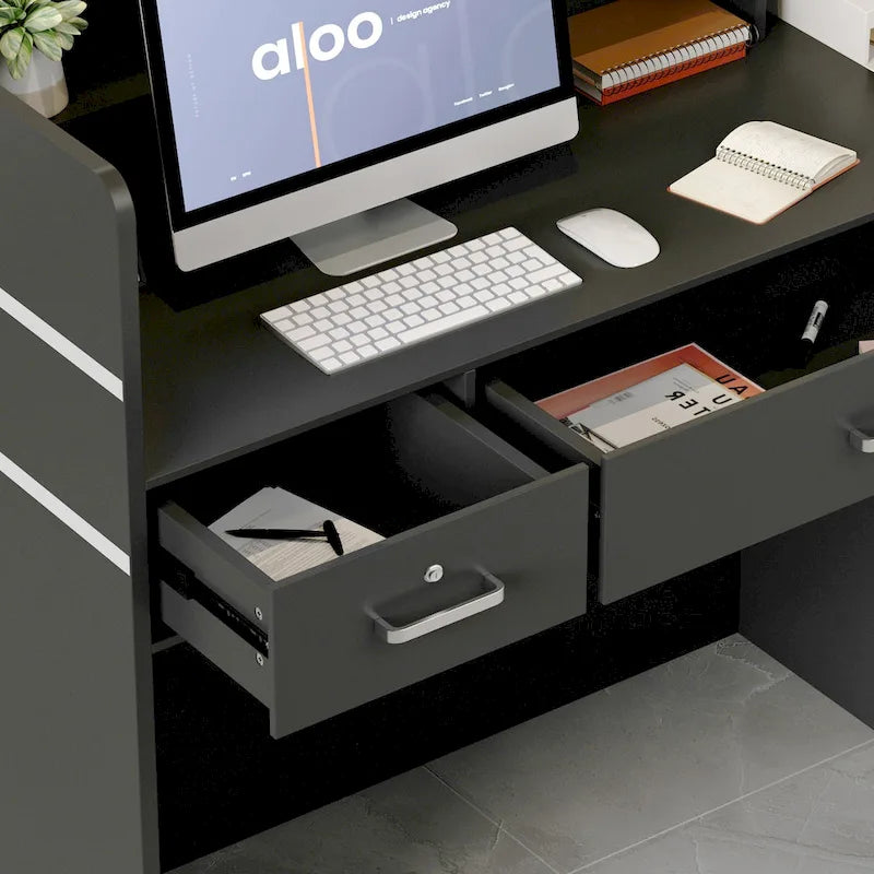 3-Drawer Reception Desk Reception Table Computer Writing Desk Working-20