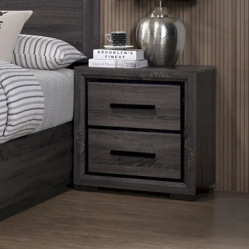 Rothwell Contemporary Grey Wood 3-Piece Panel Bedroom Set with Shelves by Furniture of America-7