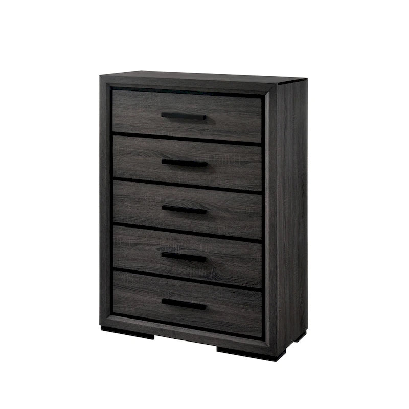 Rothwell Contemporary Grey Wood 3-Piece Panel Bedroom Set with Shelves by Furniture of America-12