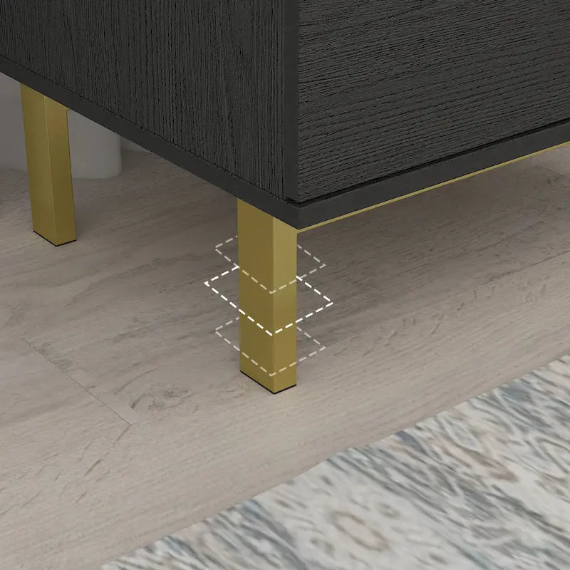 Modern Metal/ Chipboard 2-Drawer Nightstand