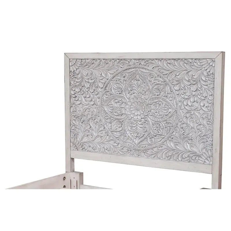 Origins by Alpine Aria Panel Headboard in Weathered Light Gray-2