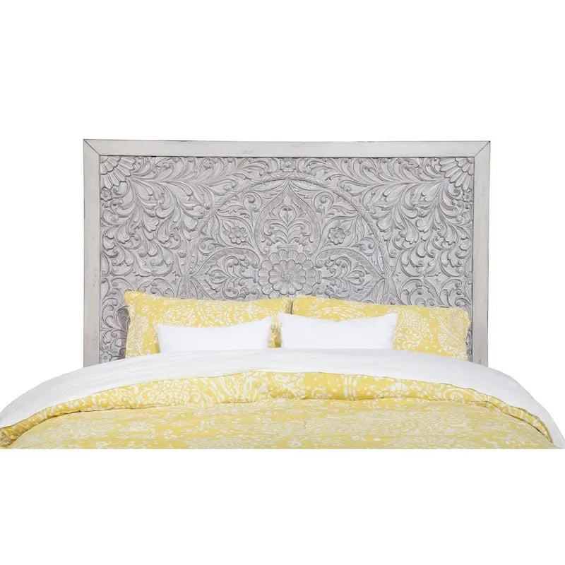 Origins by Alpine Aria Panel Headboard in Weathered Light Gray-3