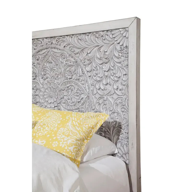 Origins by Alpine Aria Panel Headboard in Weathered Light Gray-4