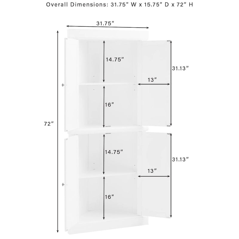Crosley Shoreline Tall Corner Pantry - N/A-9