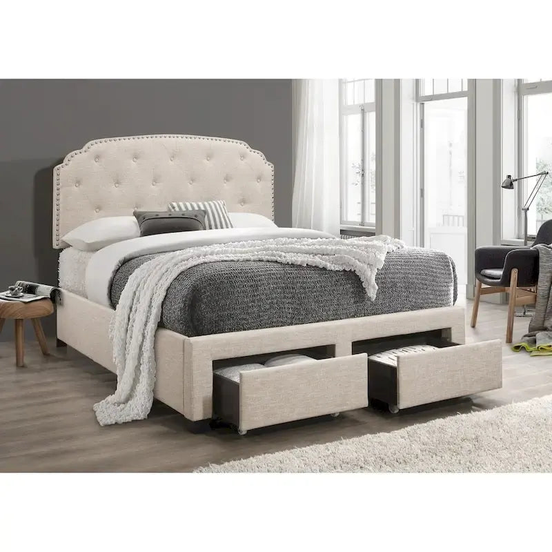 Carolina Panle Bed with Storage-7