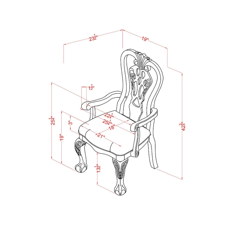 Furniture of America Carpia Formal Cherry Dining Chair (Set of 2)-7