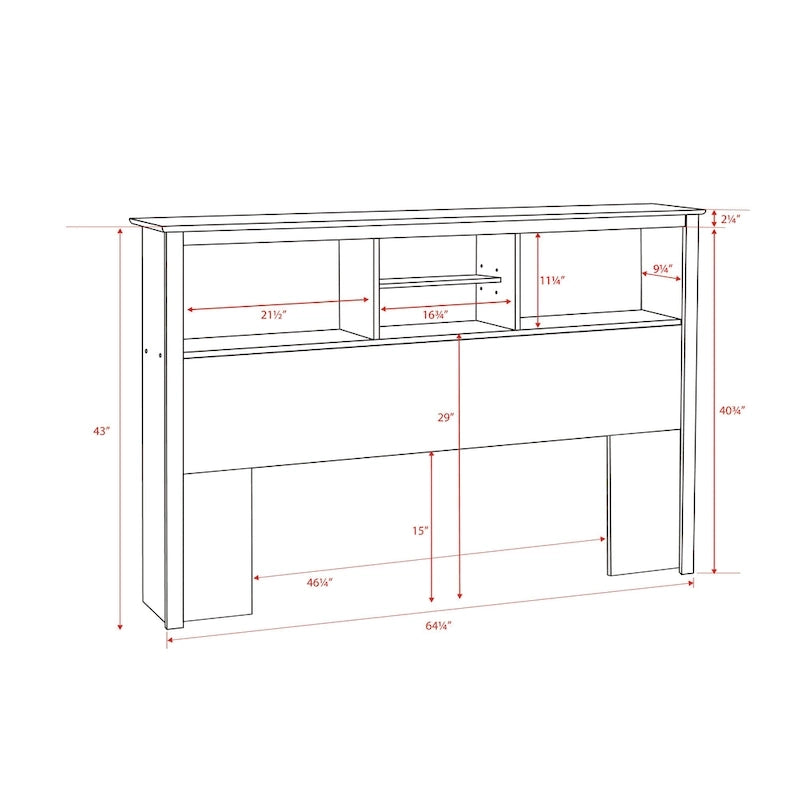 Monterey Full/Queen Bookcase Headboard-6