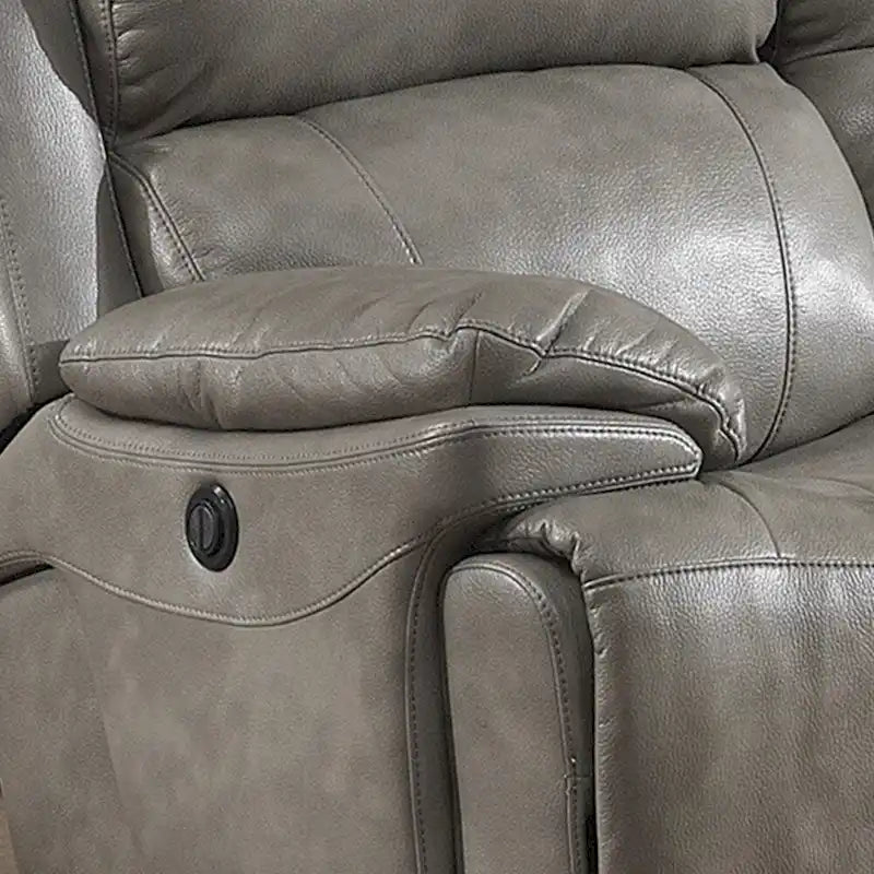 Estella Grey Contemporary Power Sofa and Loveseat with Storage Console (2-piece Set)-4