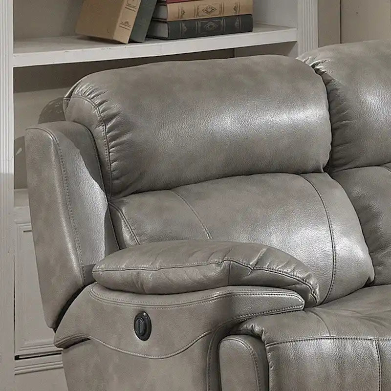 Estella Grey Contemporary Power Sofa and Loveseat with Storage Console (2-piece Set)-6