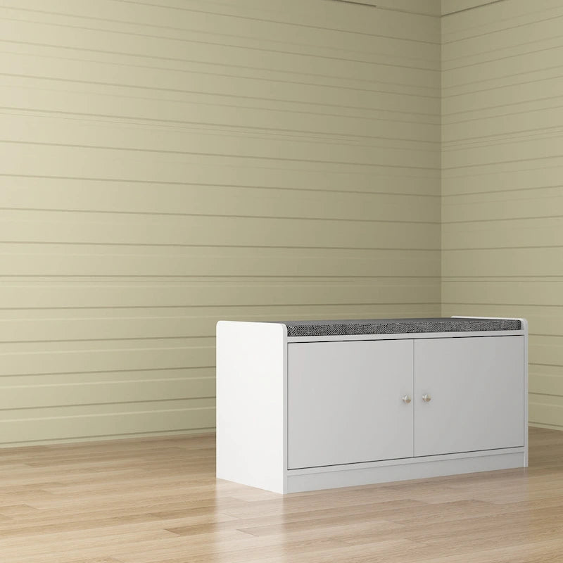 Shoe Storage Bench Storage Entryway Bench Door Cabinet Cushioned-15