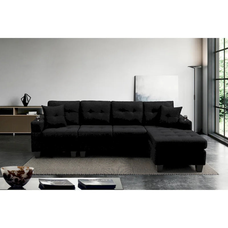 Modern Sectional Sofa with Reversible Chaise-26