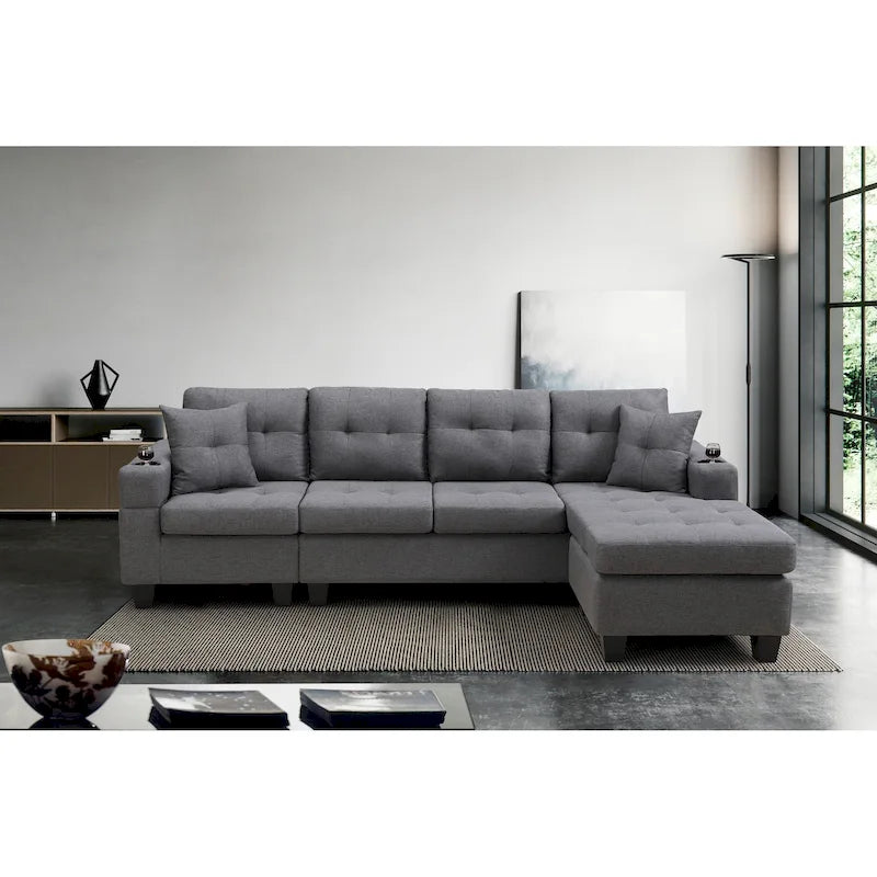 Modern Sectional Sofa with Reversible Chaise-27