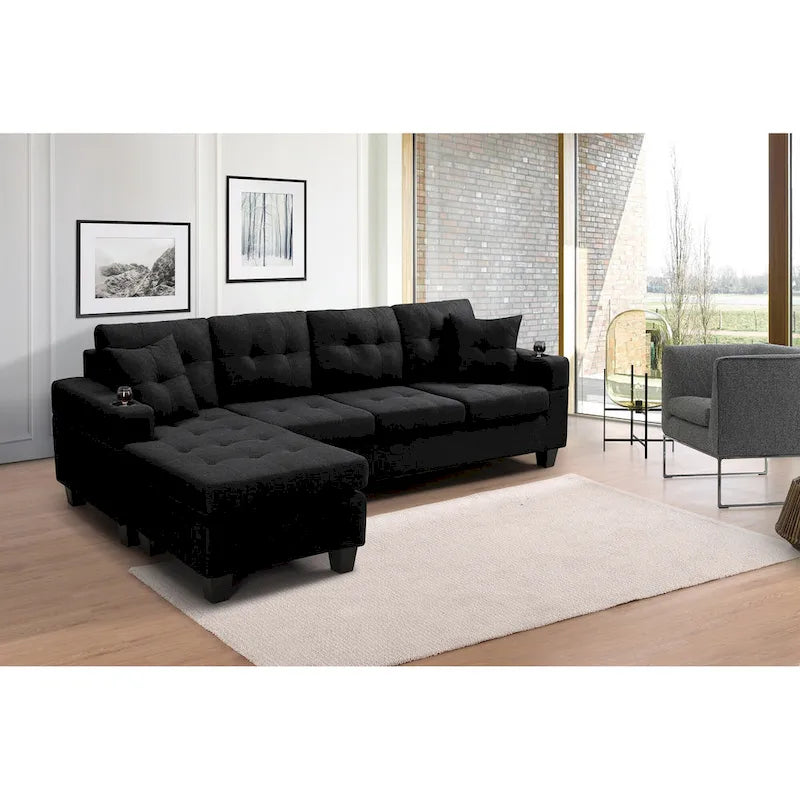 Modern Sectional Sofa with Reversible Chaise-3