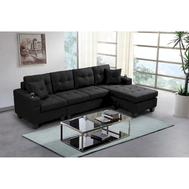 Modern Sectional Sofa with Reversible Chaise-4