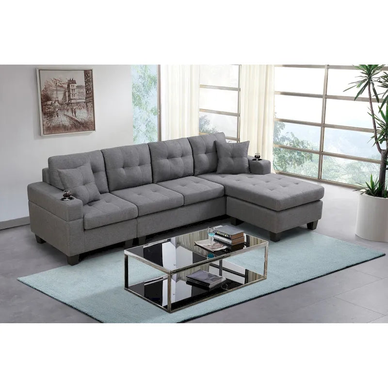 Modern Sectional Sofa with Reversible Chaise-5