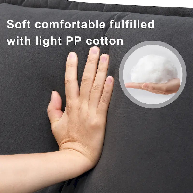 [VIDEO provided][New]109.8*55.9 Modern U-shaped Sectional Sofa with Waist Pillows,6-seat Upholstered Symmetrical Sofa Furniture-26