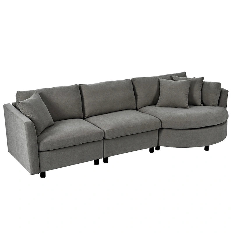 Merax Indoor Cushioned Combination Sofas with Curved Seat-3