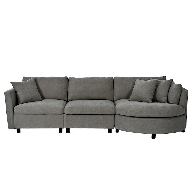 Merax Indoor Cushioned Combination Sofas with Curved Seat-4