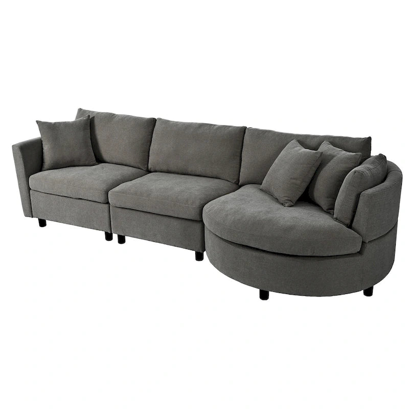Merax Indoor Cushioned Combination Sofas with Curved Seat-5