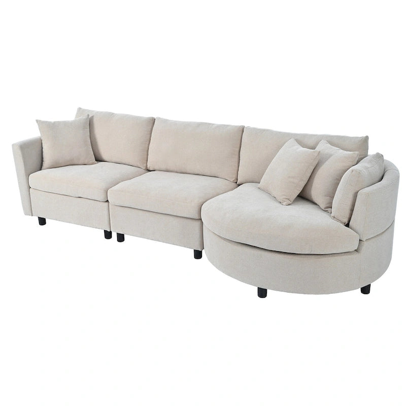 Merax Indoor Cushioned Combination Sofas with Curved Seat-14