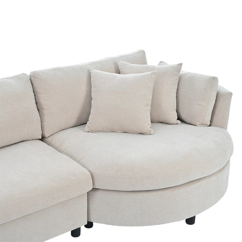 Merax Indoor Cushioned Combination Sofas with Curved Seat-15