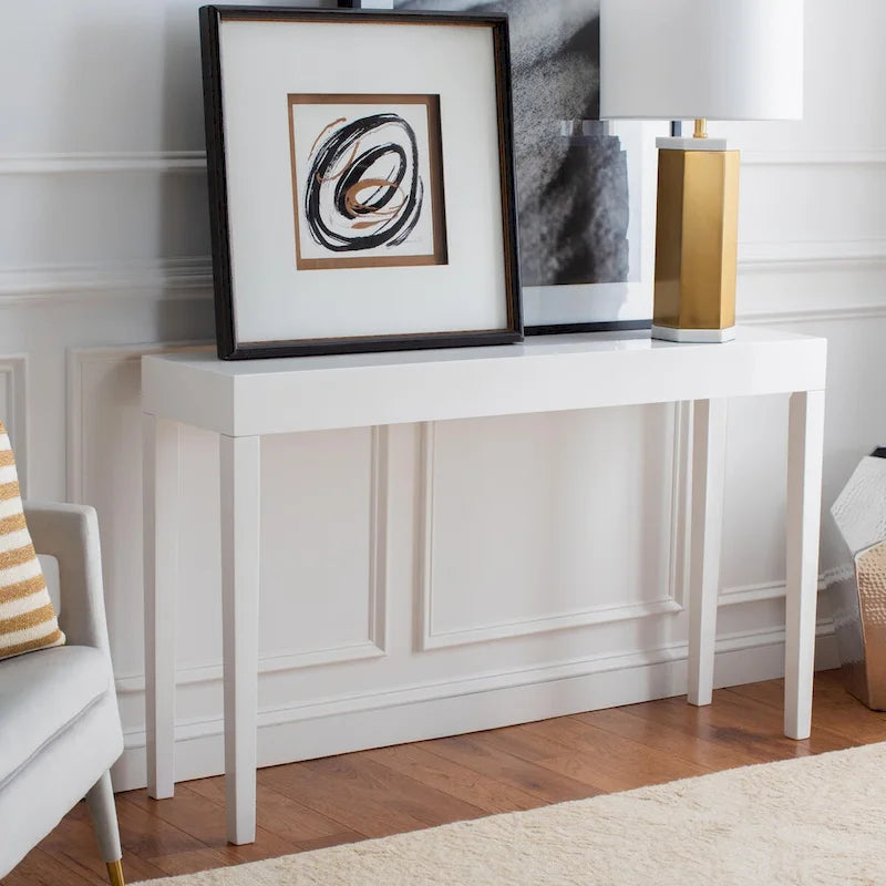 SAFAVIEH Bonny White Lacquer Console Table - 51.2 W x 13.4 L x 31.5 H - 51Wx13Dx32H