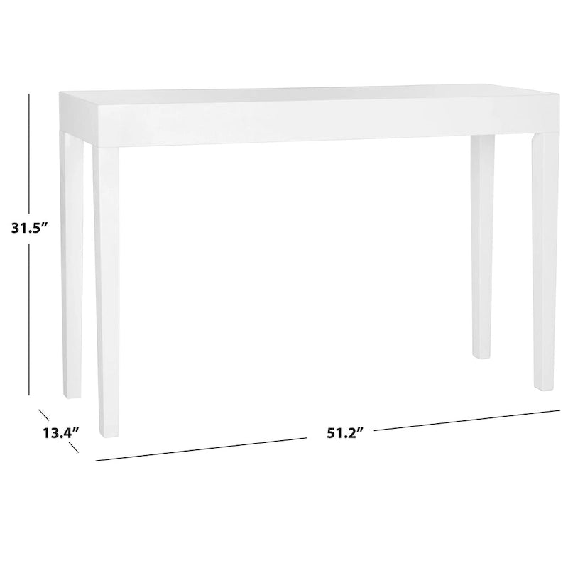 SAFAVIEH Bonny White Lacquer Console Table - 51.2 W x 13.4 L x 31.5 H - 51Wx13Dx32H-10
