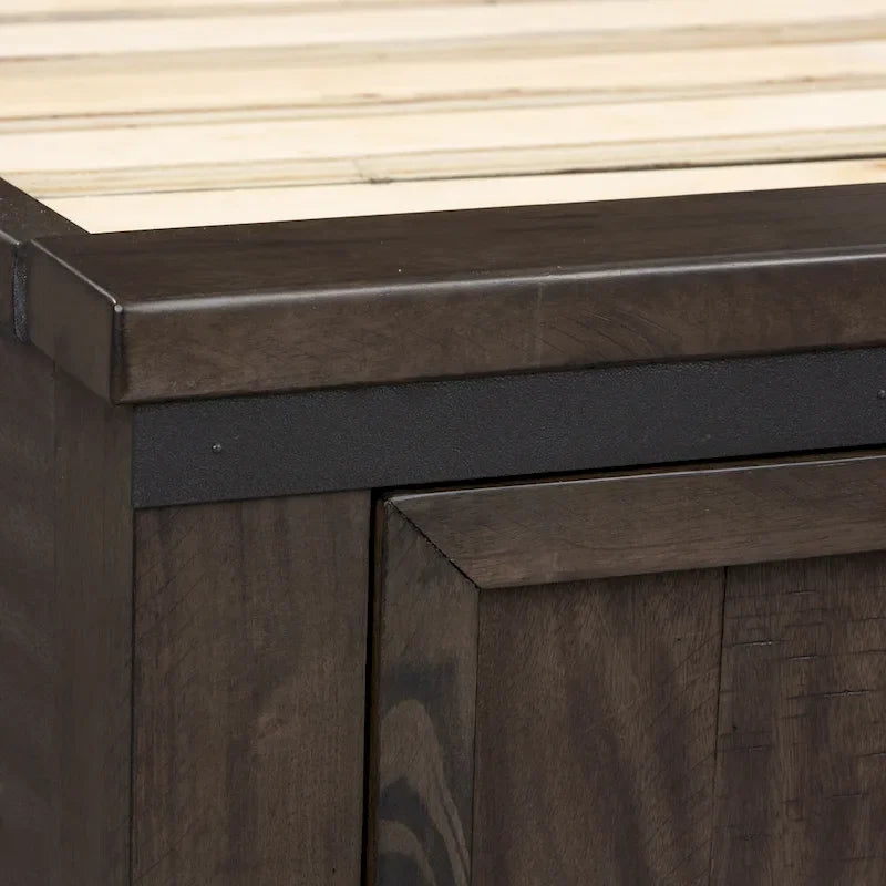 Thornwood Hills Rock Beaten Gray with Saw Cuts Queen Two Sided Storage Bed-10