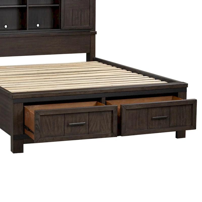 Thornwood Hills Rock Beaten Gray with Saw Cuts Queen Two Sided Storage Bed-12