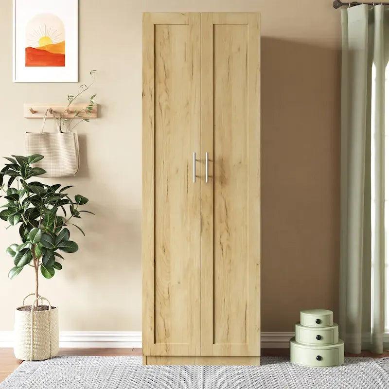 High Wardrobe/Armoires with 3 Shelves-21