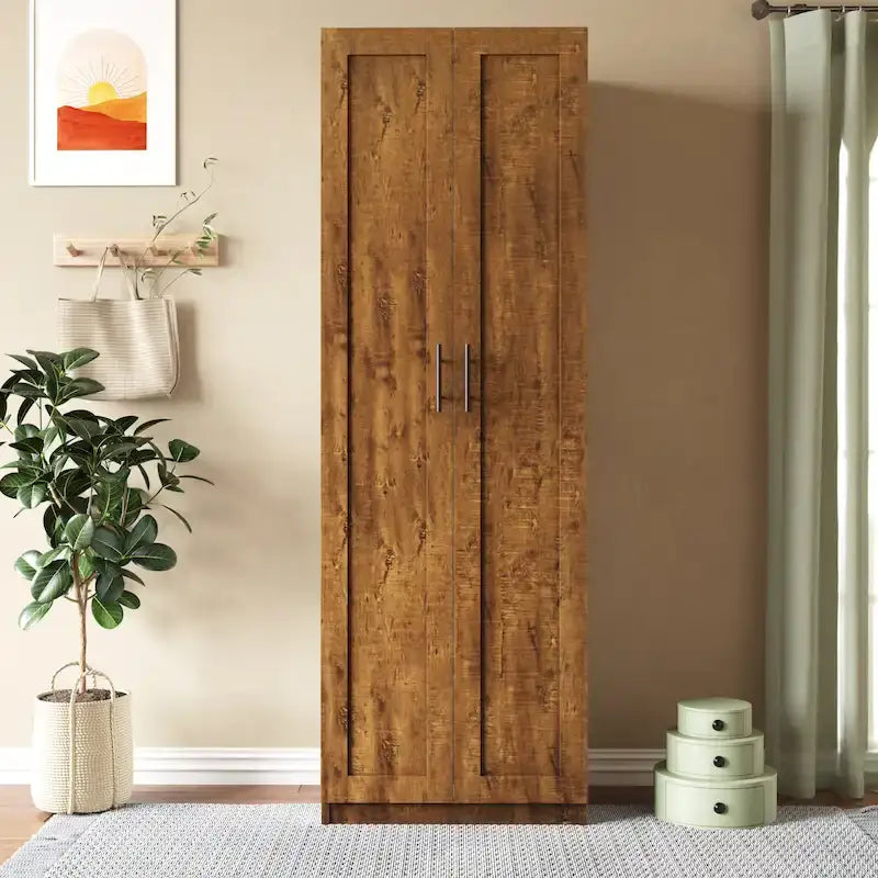 High Wardrobe/Armoires with 3 Shelves-23