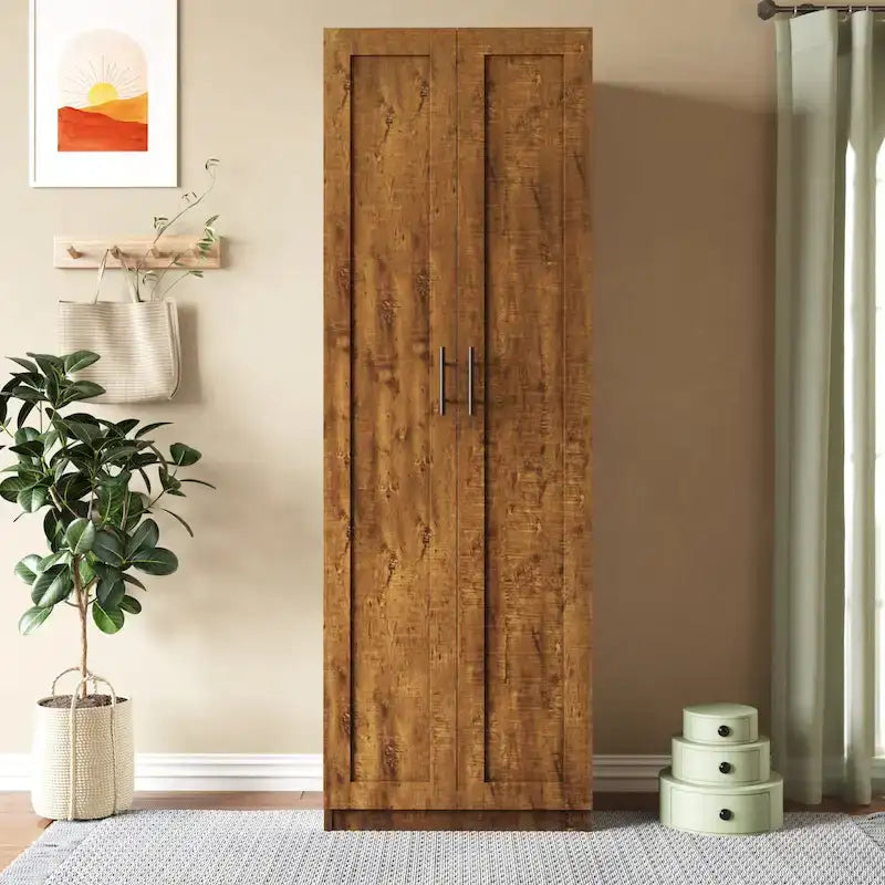 High Wardrobe/Armoires with 3 Shelves-6