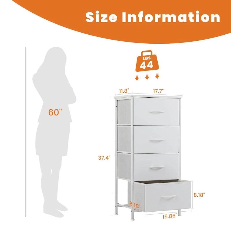 4-Drawers Dresser with Metal Frame and Wood Top-7