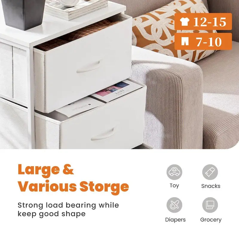 4-Drawers Dresser with Metal Frame and Wood Top-9