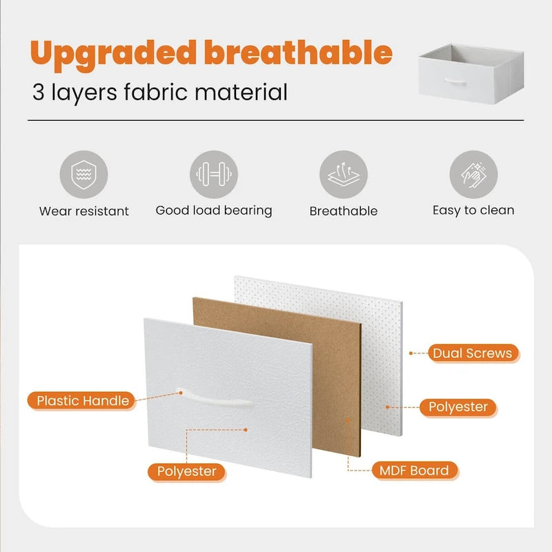 4-Drawers Dresser with Metal Frame and Wood Top-11