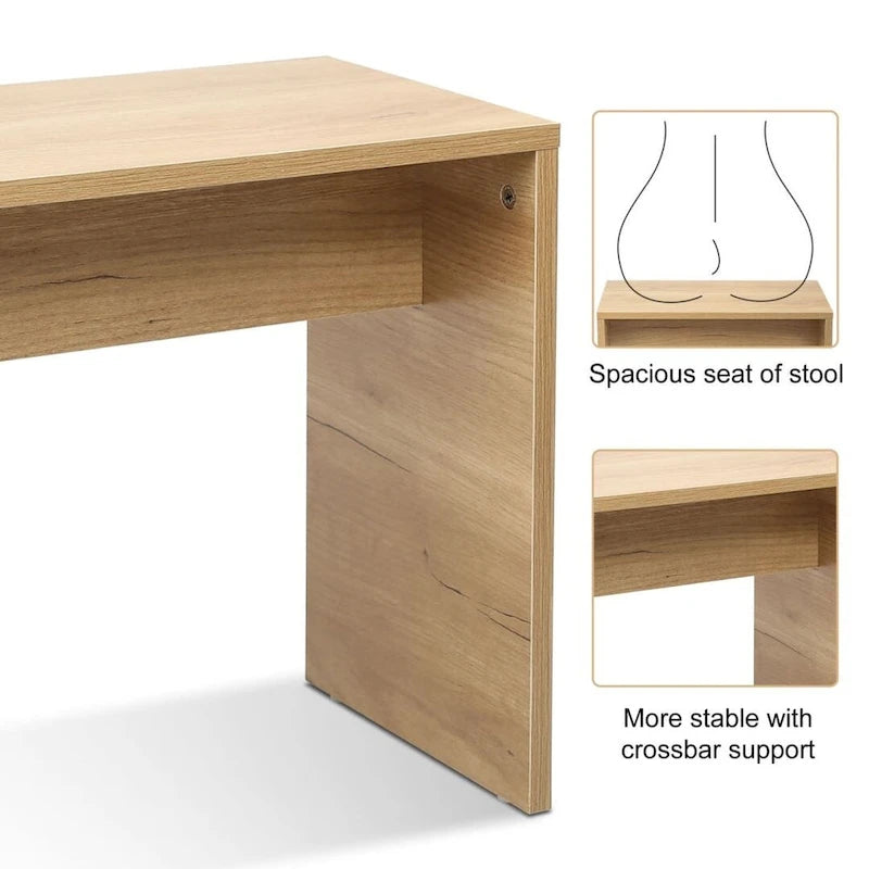 Modern Wood Cosmetic Table Chest of Drawers Nature Color-3