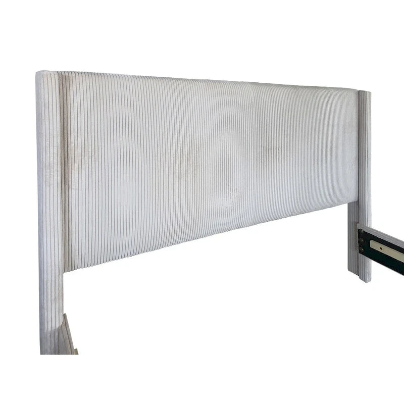 Footboard Drawer Storage Upholstered Wingback Bed-5