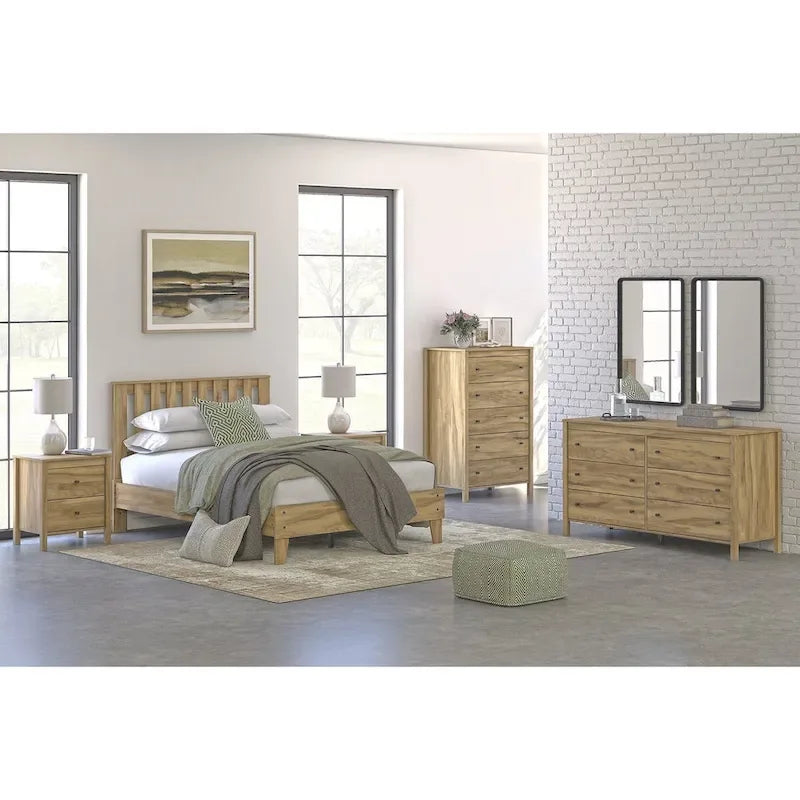 Signature Design by Ashley Bermacy Light Brown Panel Headboard with 2 Nightstands