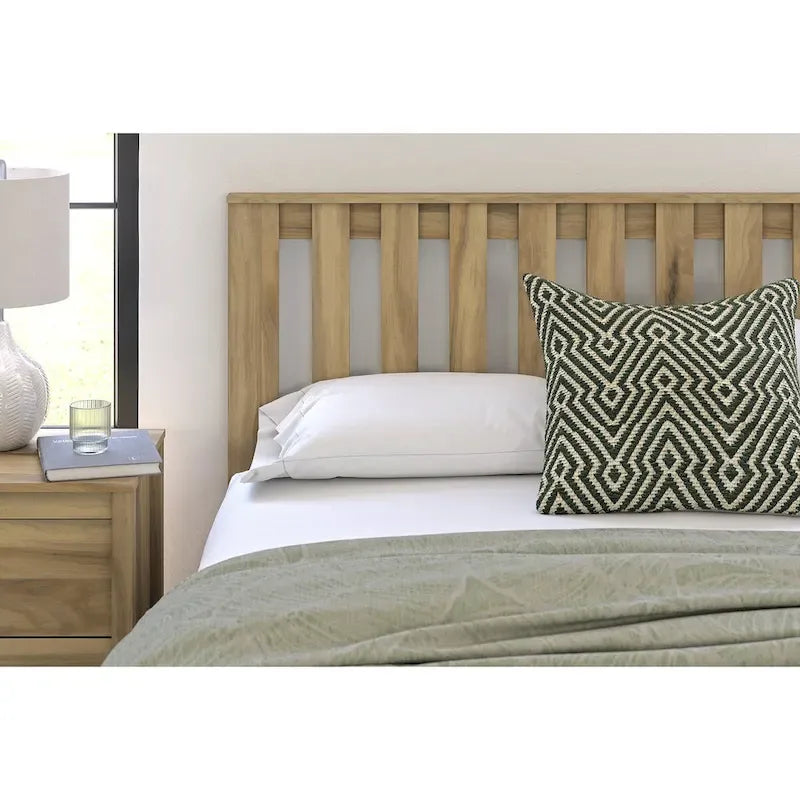 Signature Design by Ashley Bermacy Light Brown Panel Headboard with 2 Nightstands-2