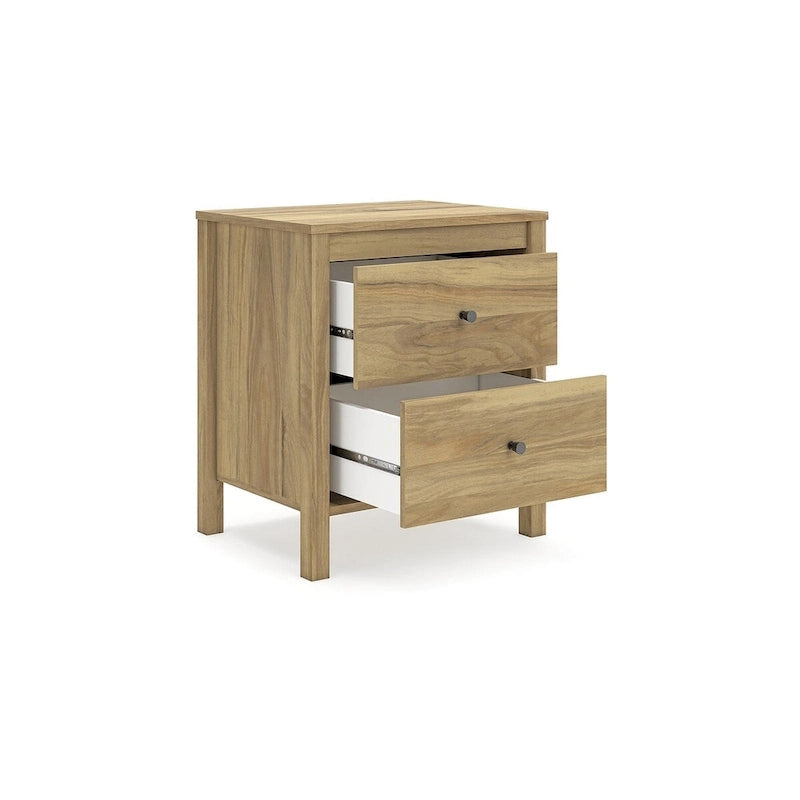 Signature Design by Ashley Bermacy Light Brown Panel Headboard with 2 Nightstands-7